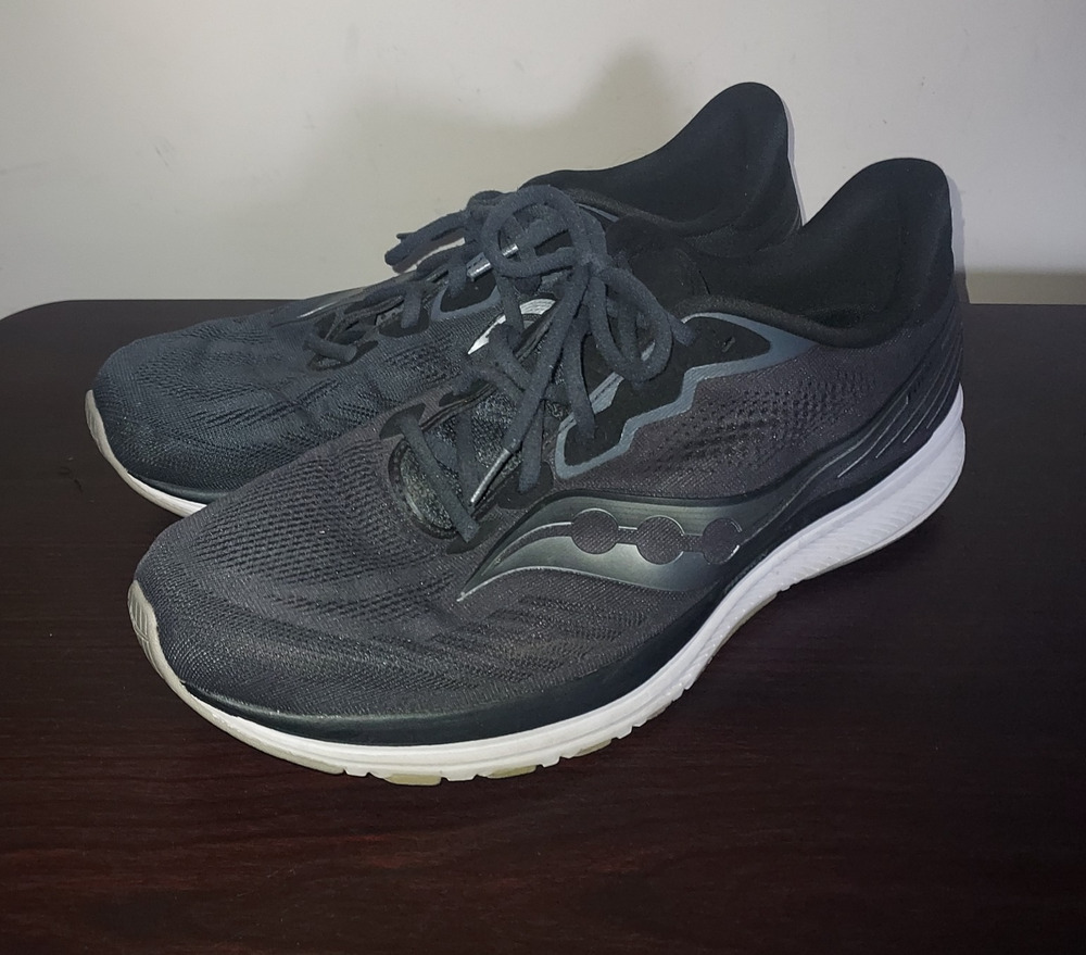 Saucony Men's Running Sneakers 13M Ride 14 Mesh Lightweight Athletic Black
